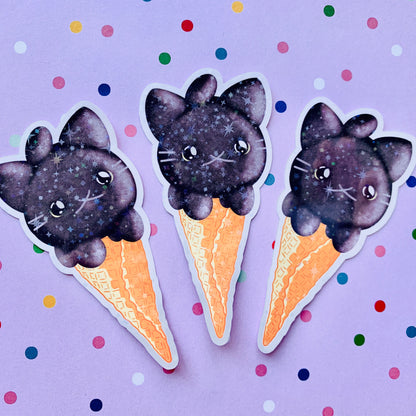 Star Black Licorice Ice Cream Cone - 3.5" Vinyl Sticker