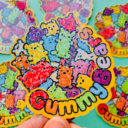 Gummy Bear Topping Pals - 3" Vinyl Sticker - Yummi Cats