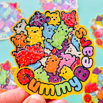 Gummy Bear Topping Pals - 3" Vinyl Sticker - Yummi Cats