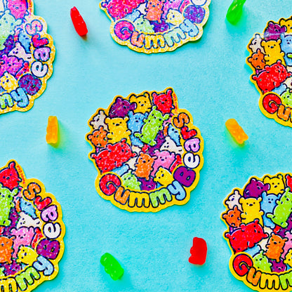 Gummy Bear Topping Pals - 3" Vinyl Sticker - Yummi Cats