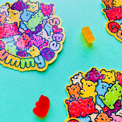 Gummy Bear Topping Pals - 3" Vinyl Sticker - Yummi Cats