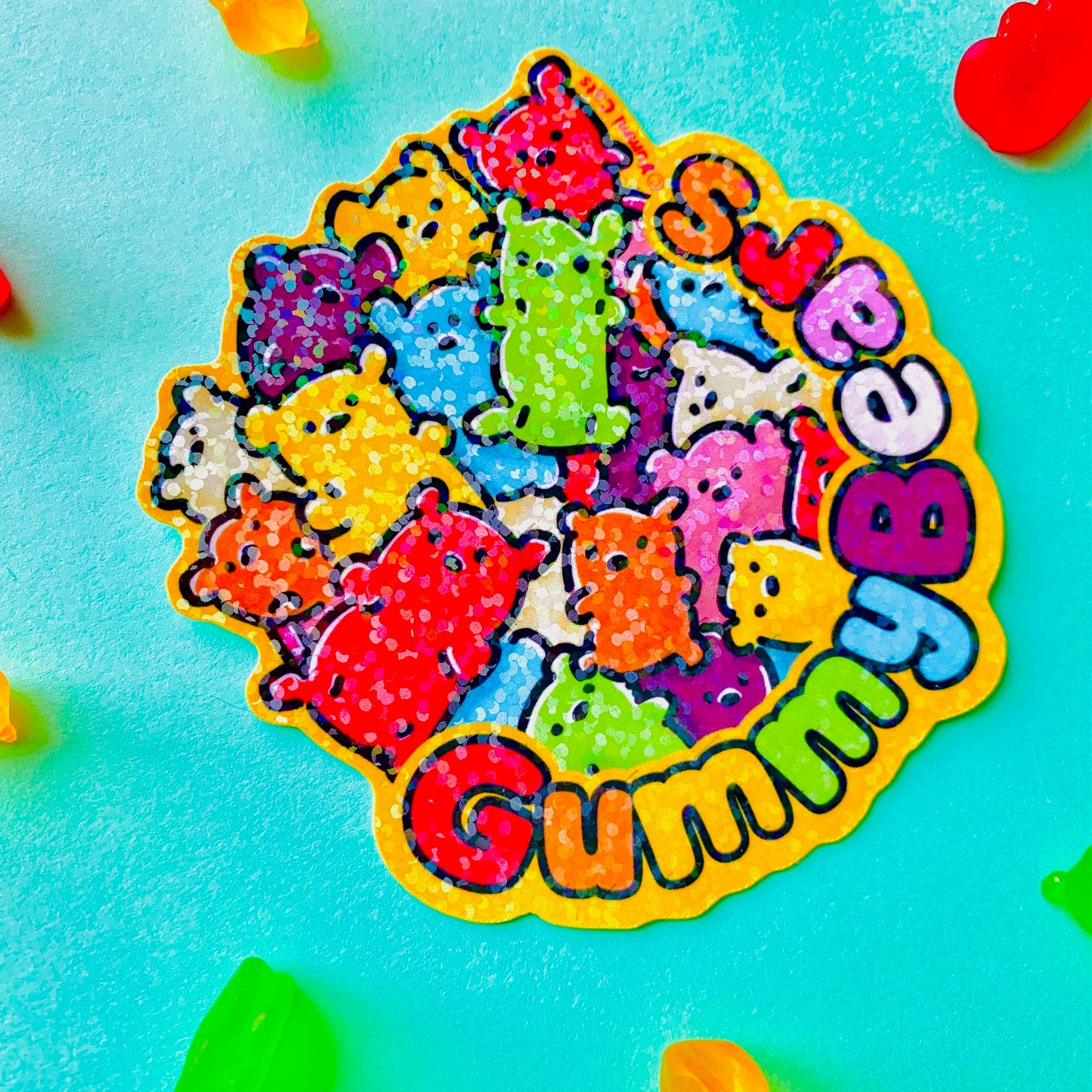 Gummy Bear Topping Pals - 3" Vinyl Sticker - Yummi Cats