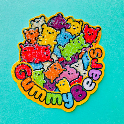 Gummy Bear Topping Pals - 3" Vinyl Sticker - Yummi Cats