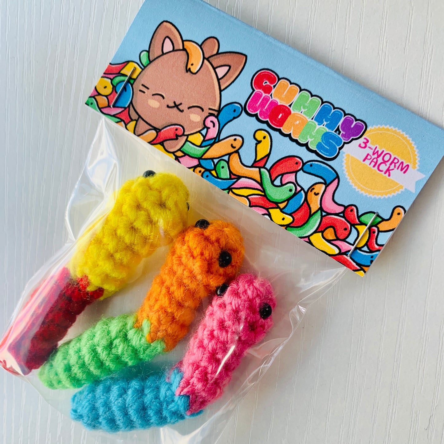 Gummy Worm Topping Pals 3-Pack - Yummi Cats