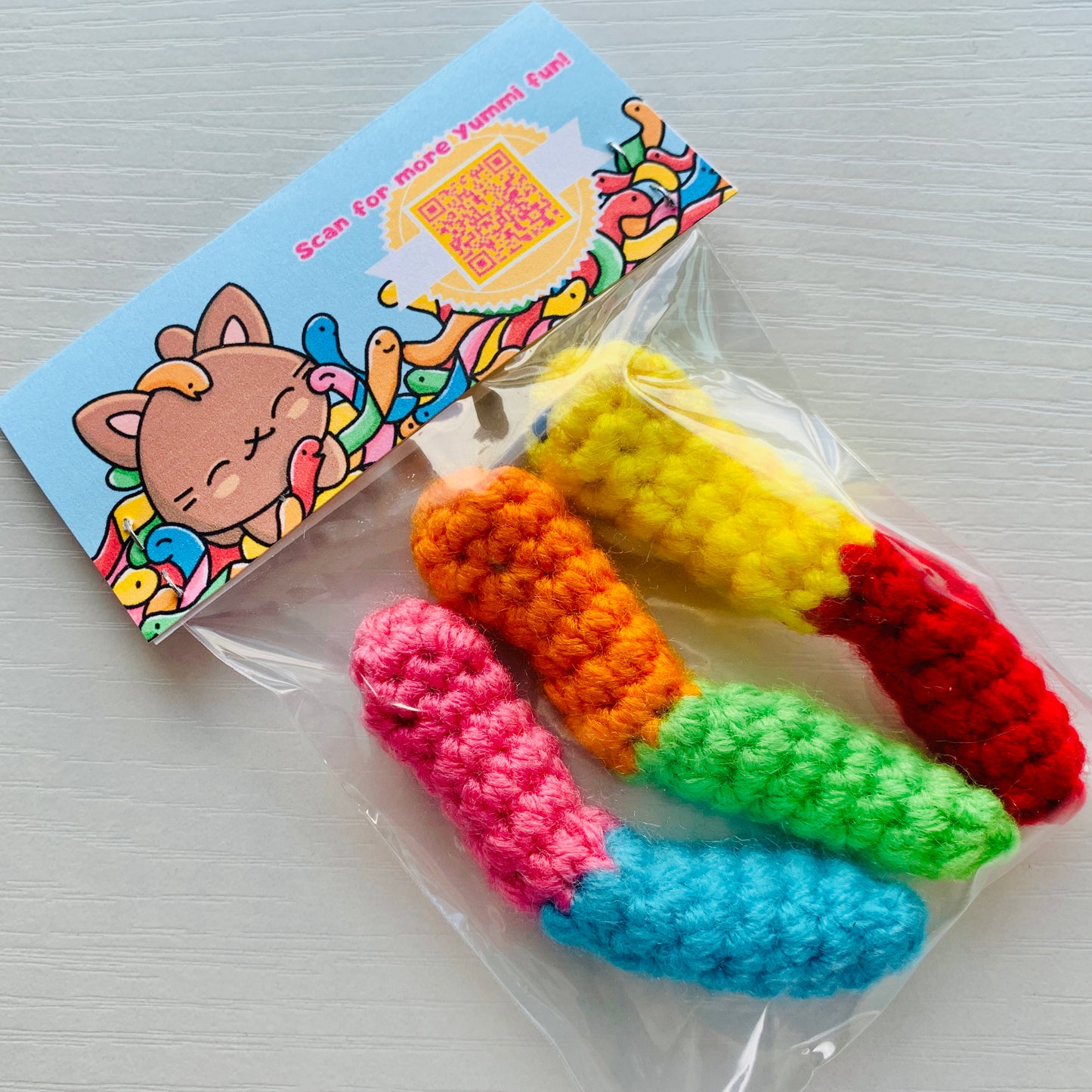 Gummy Worm Topping Pals 3-Pack - Yummi Cats