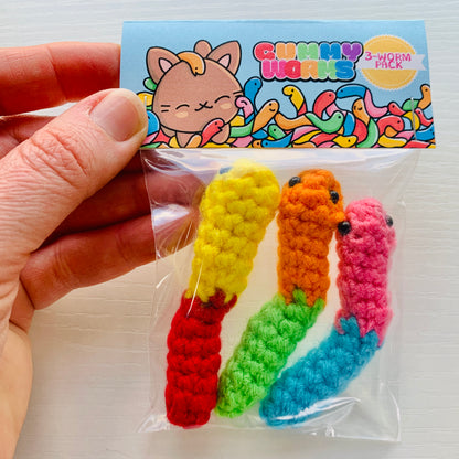 Gummy Worm Topping Pals 3-Pack - Yummi Cats